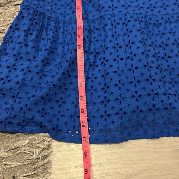 Black Tape NWT MIDI Elegant Blue Eyelet lined Sleeveless Dress. - Picture 10 of 11